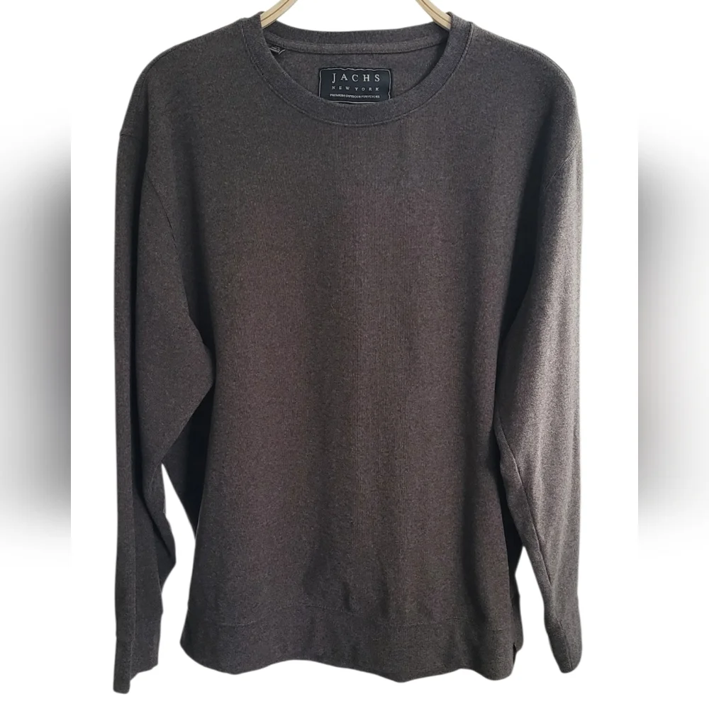 Jachs New York Men's Brown Crewneck Long Sleeve Soft  Cozy Sweatshirt, Size XL